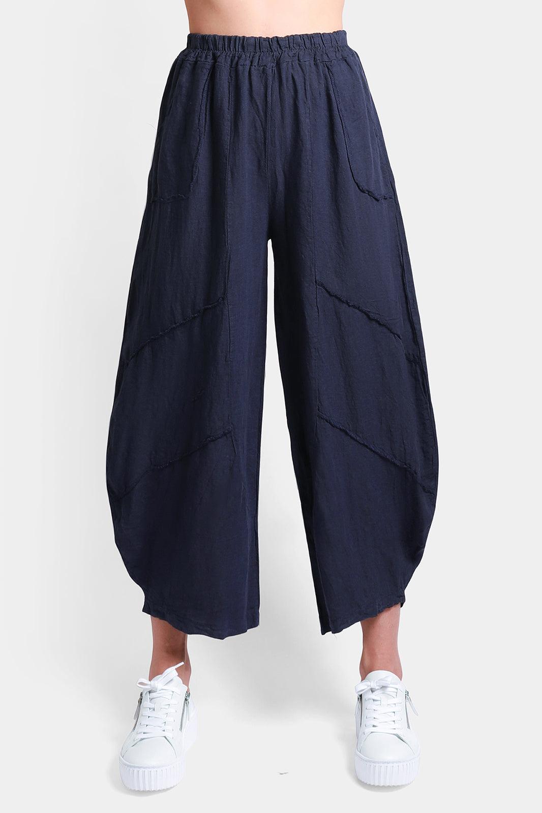 Aladdin Barrel Leg Linen Trousers