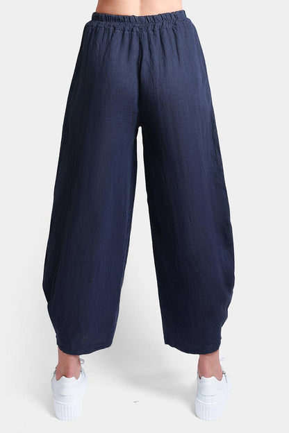 Aladdin Barrel Leg Linen Trousers