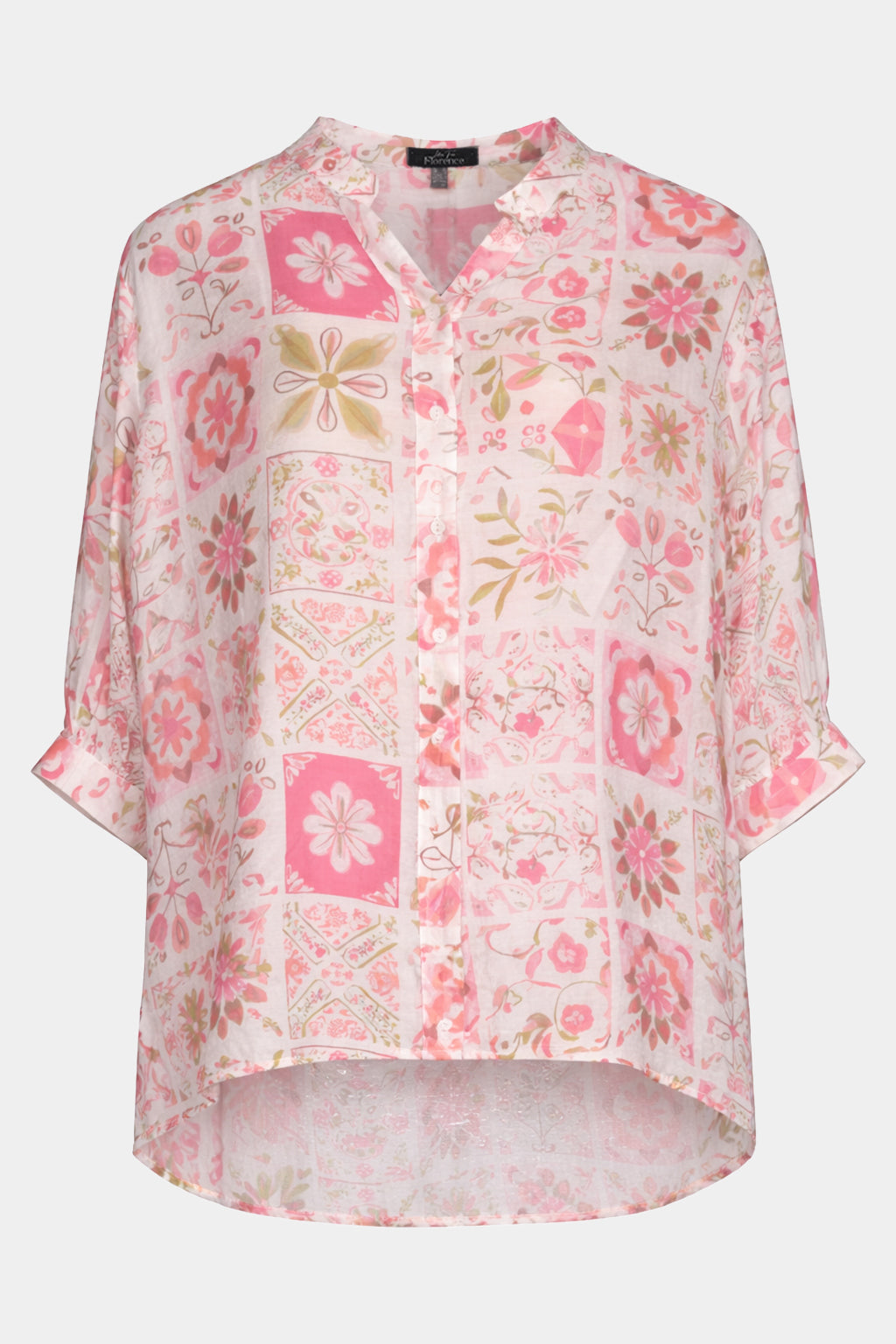 Button Back Printed Blouse