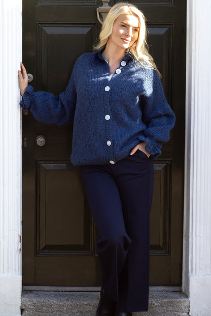 Fluffy Alpaca Frill Cuff Cardigan