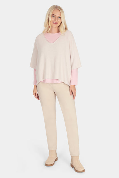 Cloud Two V-Neck 3/4 Sleeve Crop