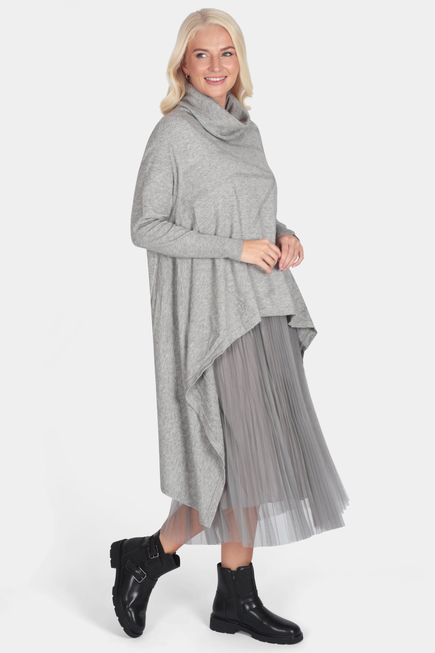 Ella Cowl Neck Ribbon Dress Set
