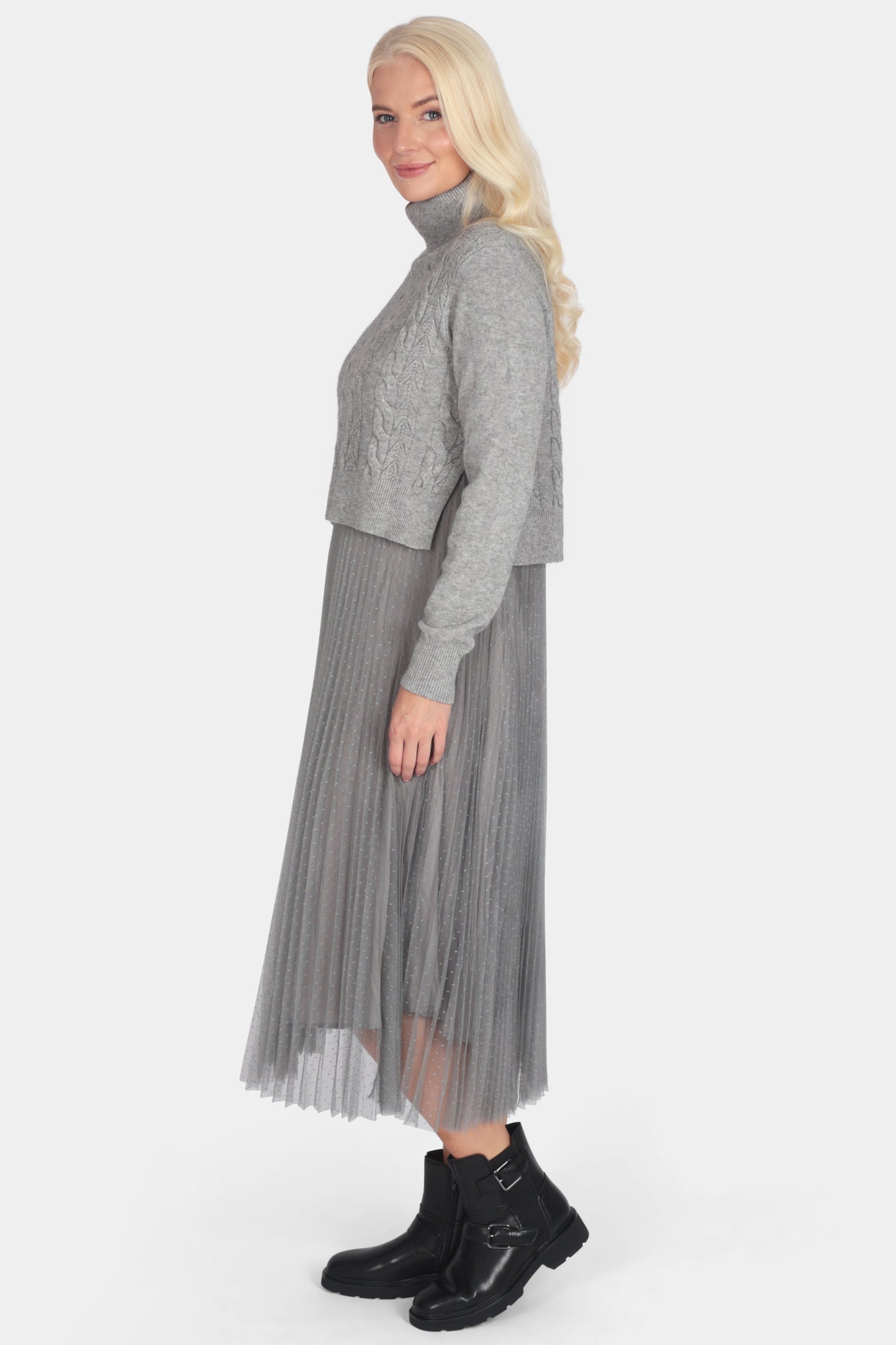 Ivy Roll Neck Crop Dress Set