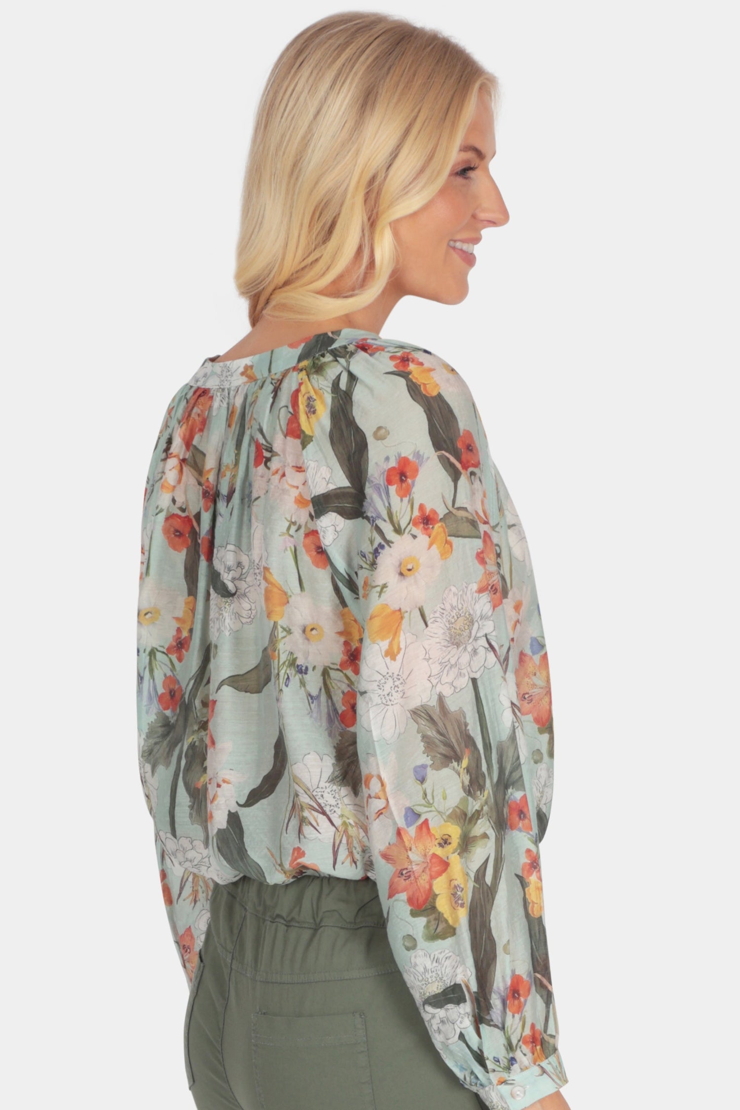 Astelia Floral Leaf Blouse - Fenella