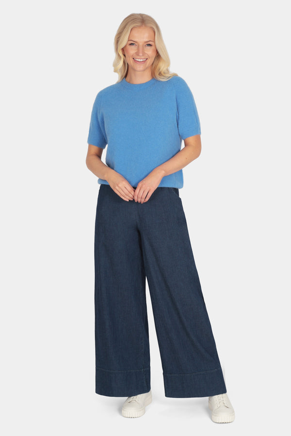 Denim Wide Leg Hem Trouser