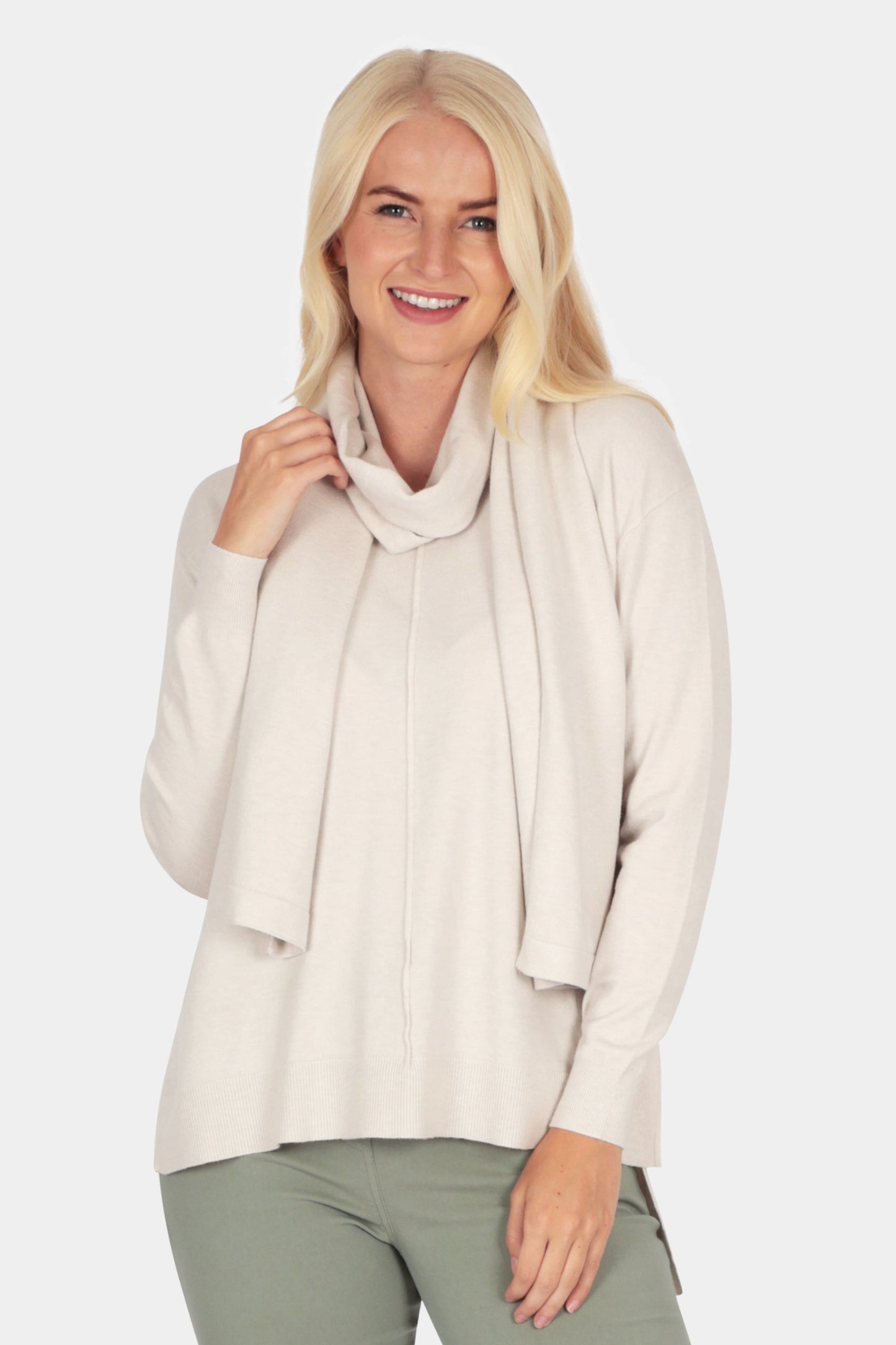 V-Neck Jumper Scarf Set