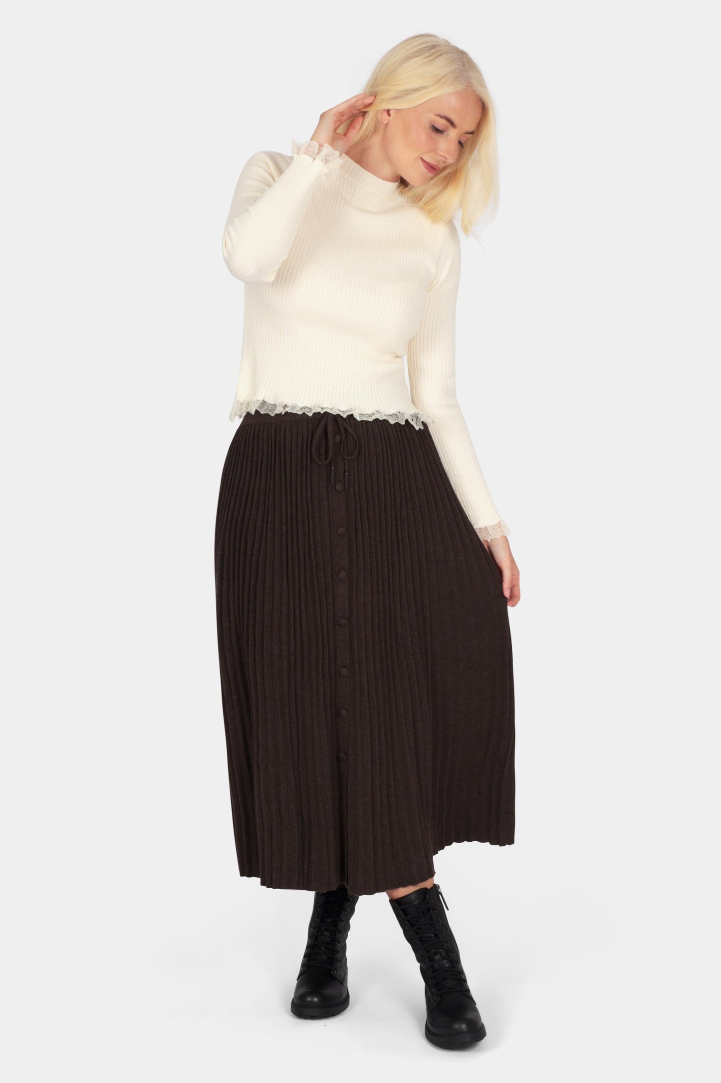 Italian Button Front Knitted Skirt
