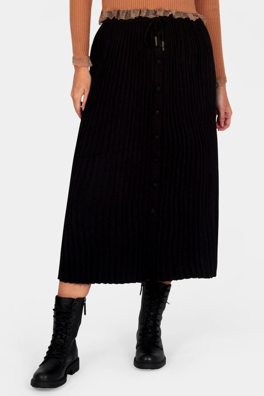 Button Front Knitted Skirt