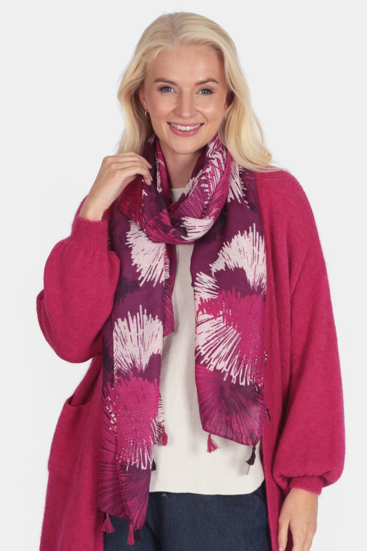 Floral Paint Splash Print Scarf