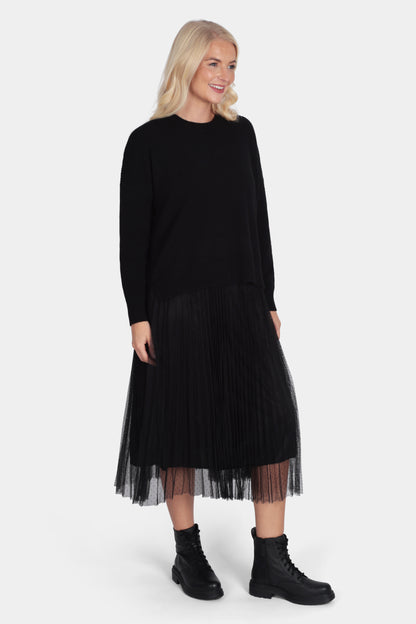 Lena Rib Shoulder Knit Dress Set