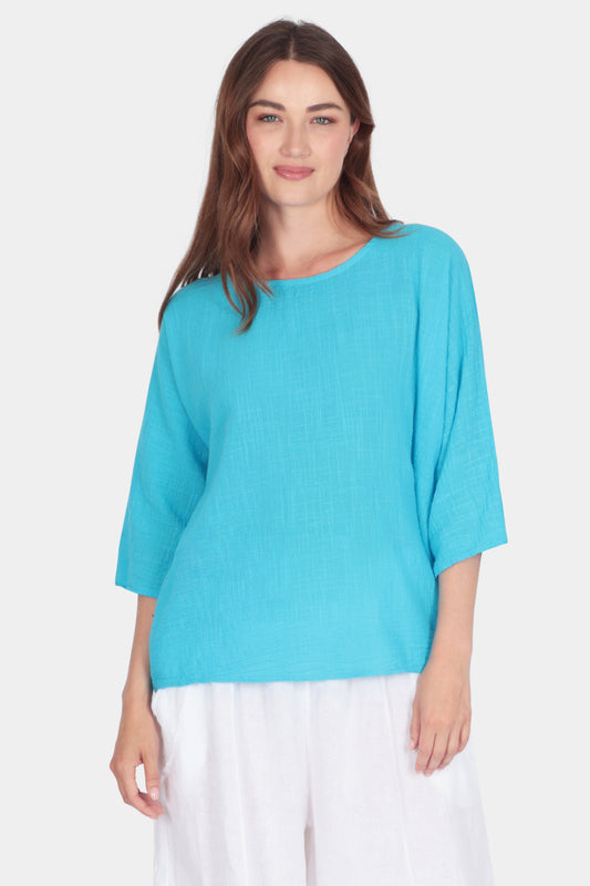 Amelie Round Neck Cotton Top