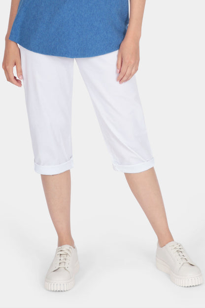 Tie-Waist Stretch Crop Pants