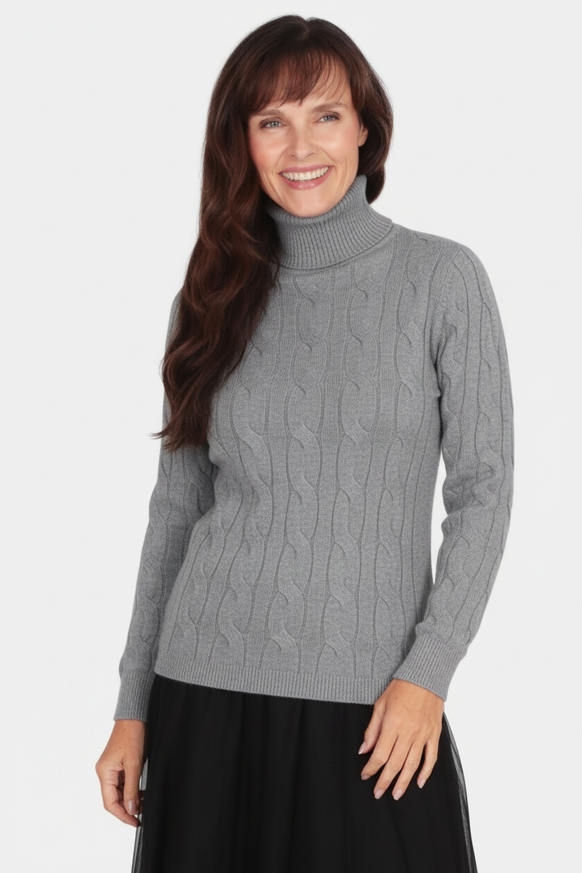 Roll Neck Bold Cable Jumper