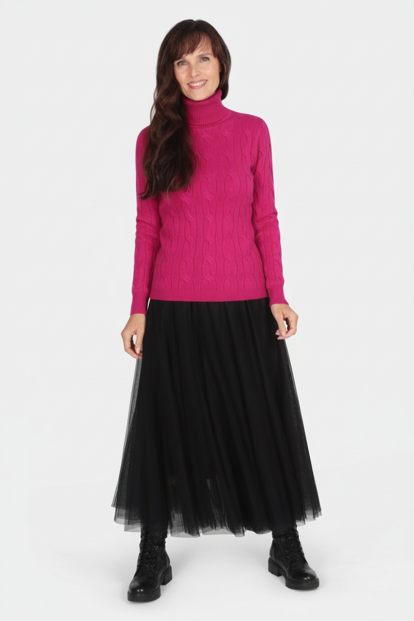 Roll Neck Bold Cable Jumper