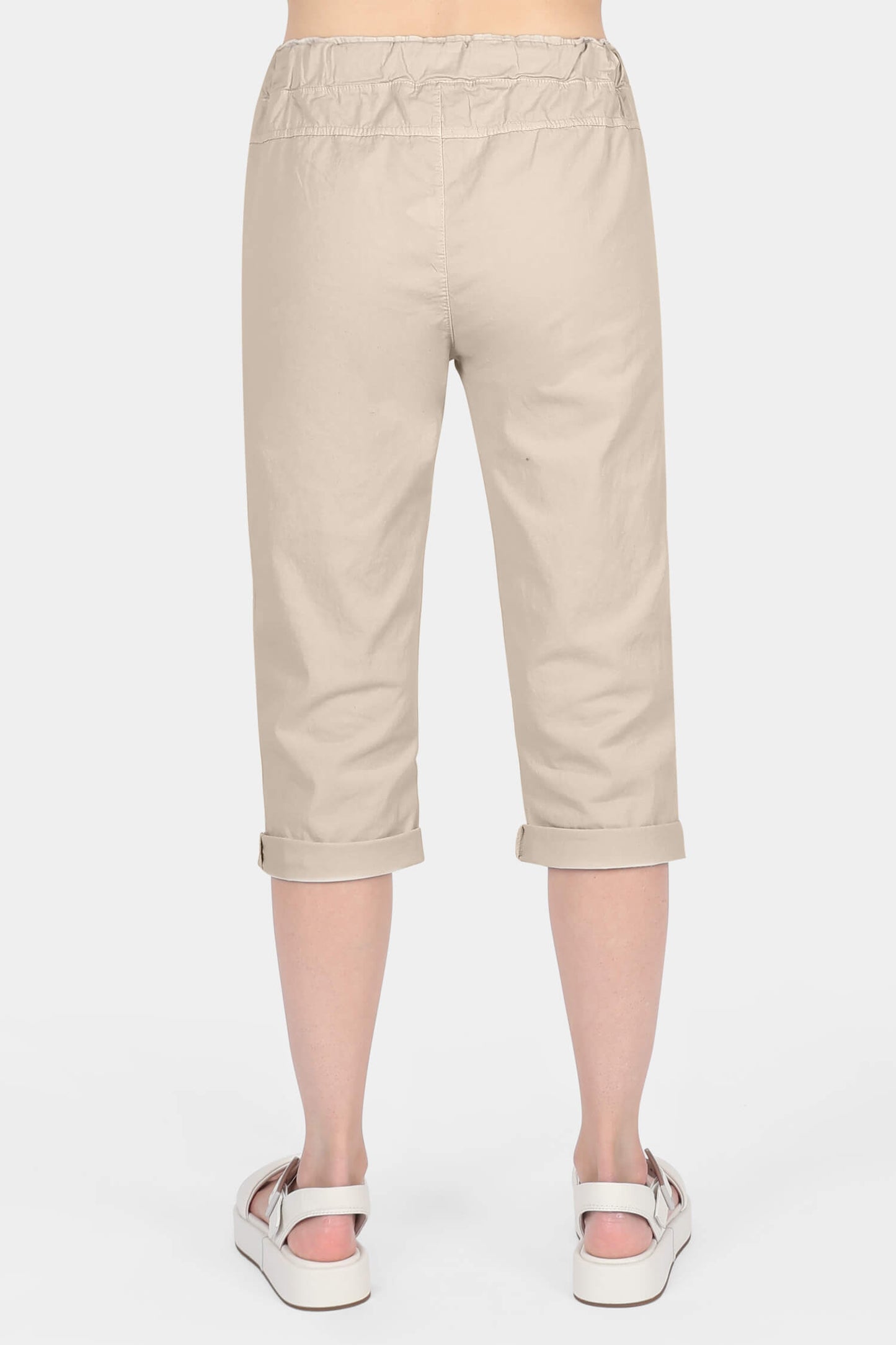 Tie-Waist Stretch Crop Pants