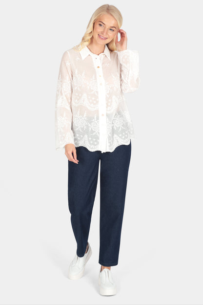 Denim Straight Leg Trousers