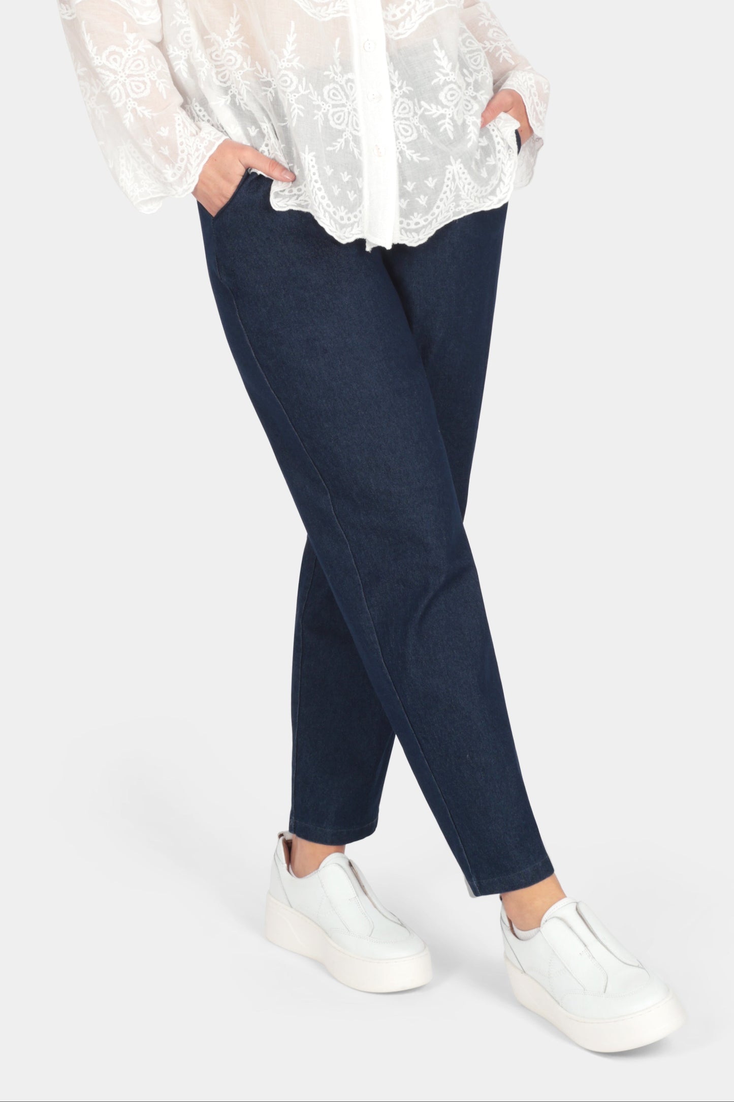 Denim Straight Leg Trousers
