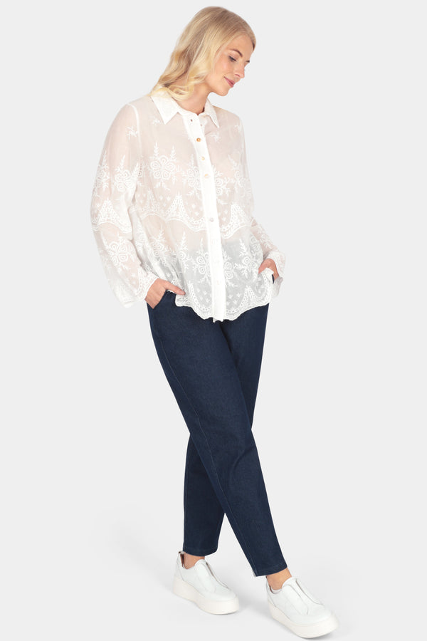 Denim Straight Leg Trousers