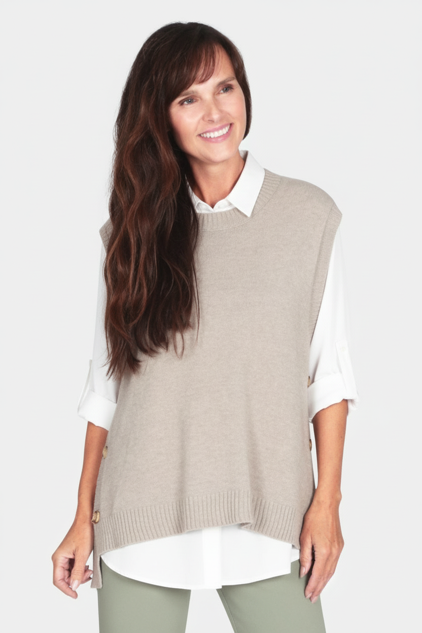 Cloud Two Button Side Vest