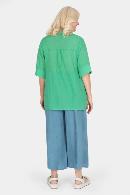 Tassel Neck Silk Blend Blouse