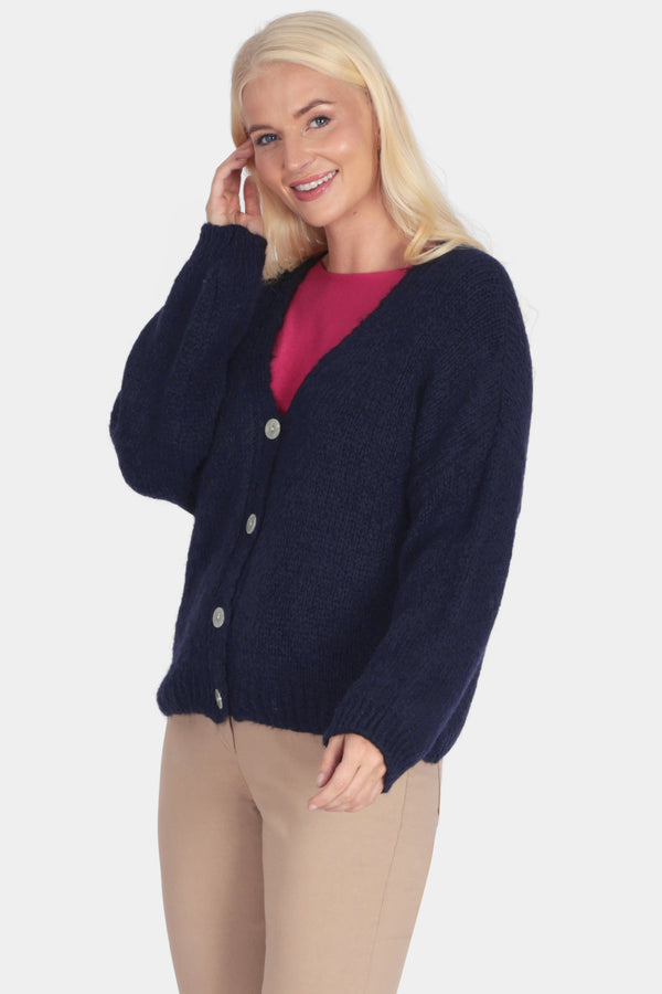 Alpaca V-Neck Oversize Cardigan