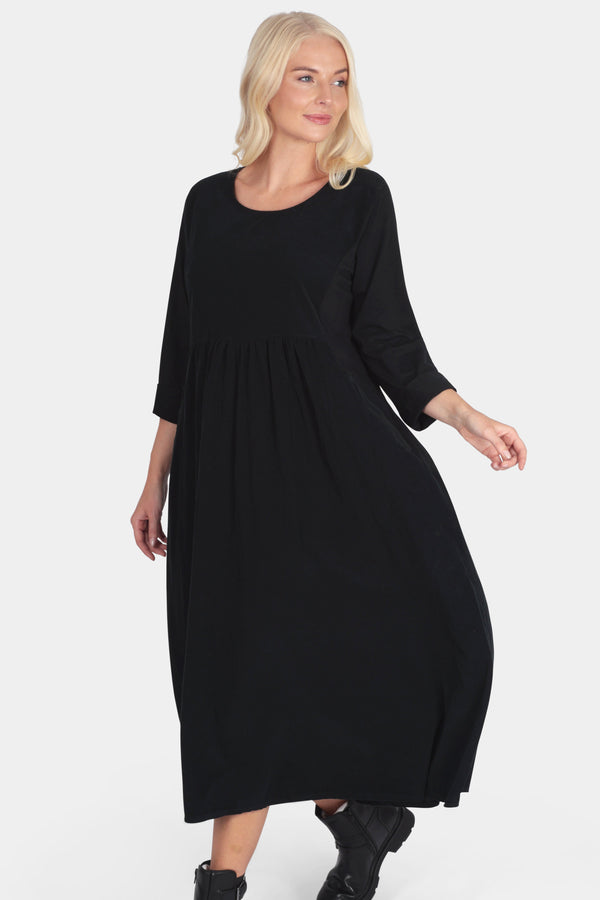 Cotton Corduroy Round Neck Dress