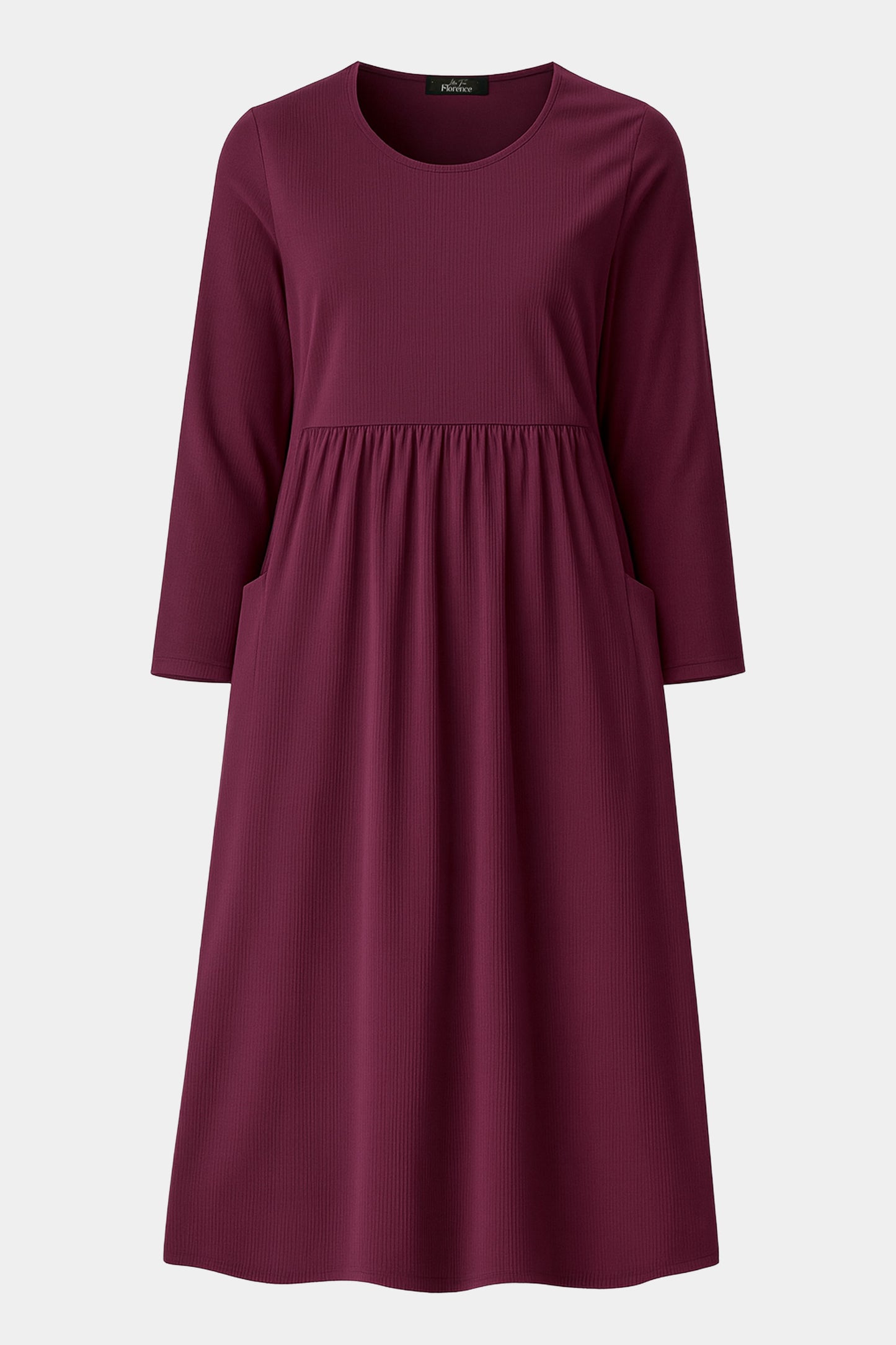 Cotton Corduroy Round Neck Dress