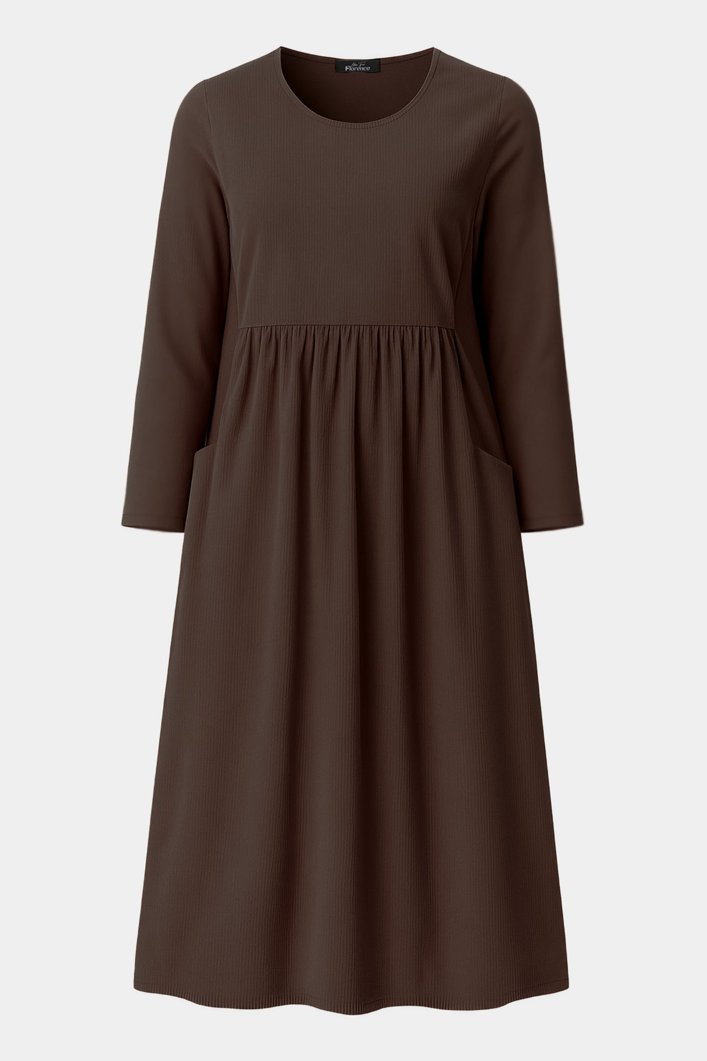 Cotton Corduroy Round Neck Dress