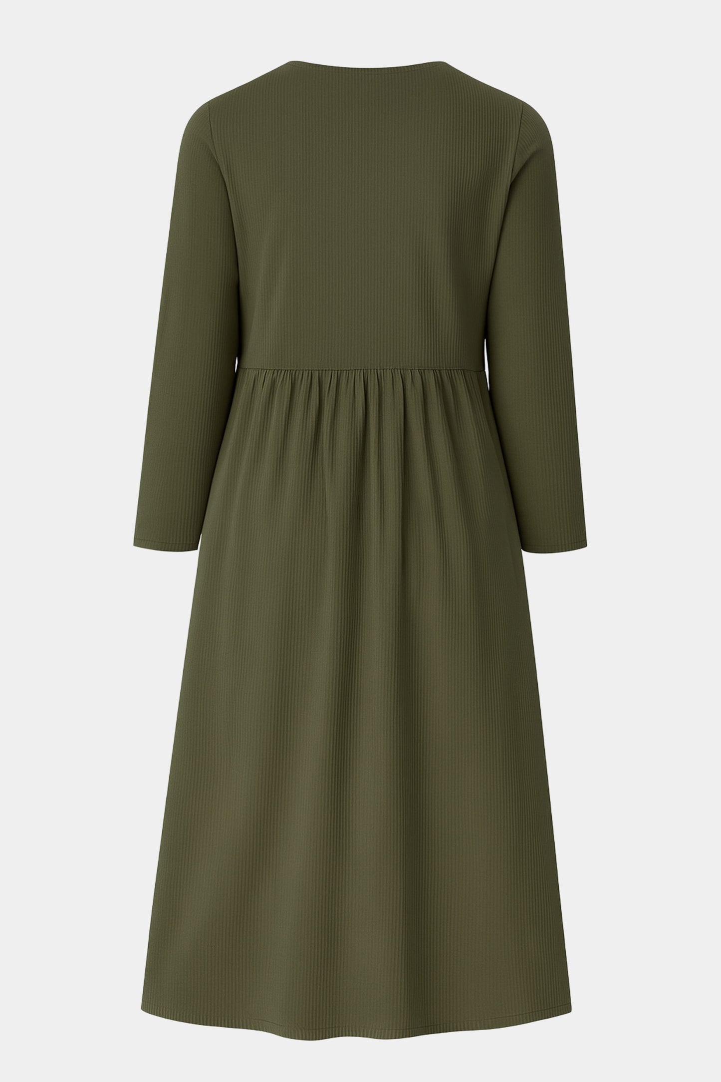 Cotton Corduroy Round Neck Dress