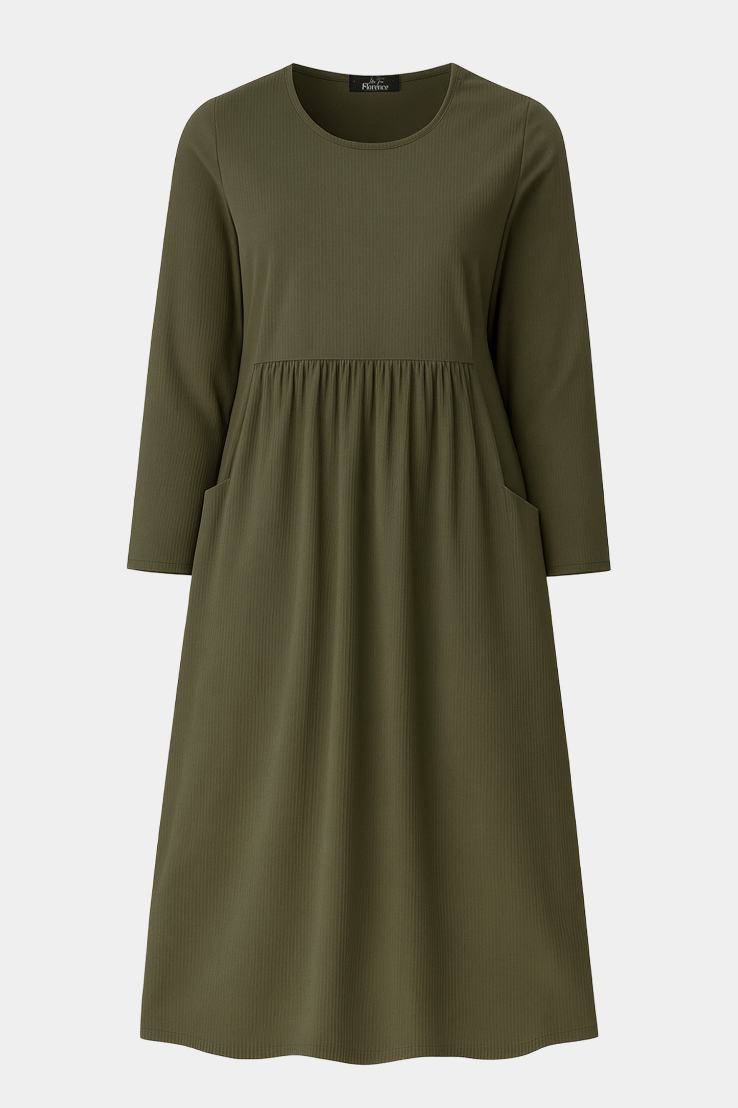 Cotton Corduroy Round Neck Dress