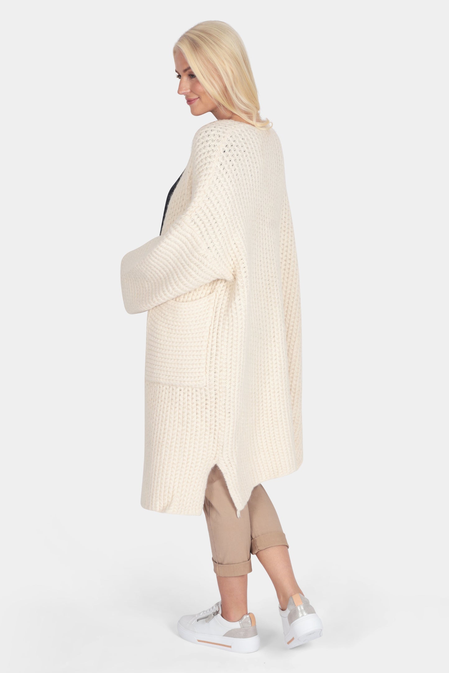 Kimono Sleeve Long Knit Coatigan