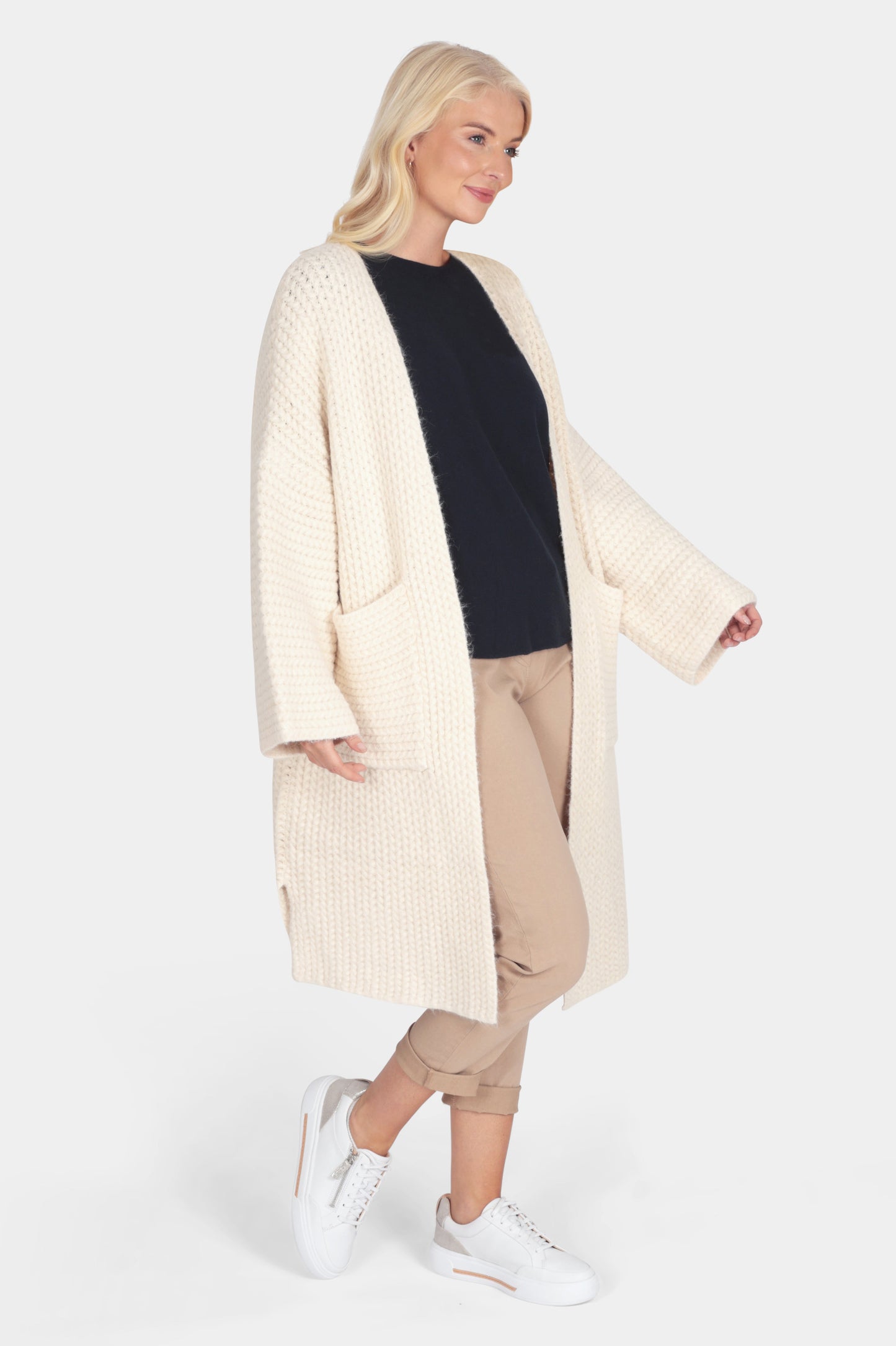 Kimono Sleeve Long Knit Coatigan