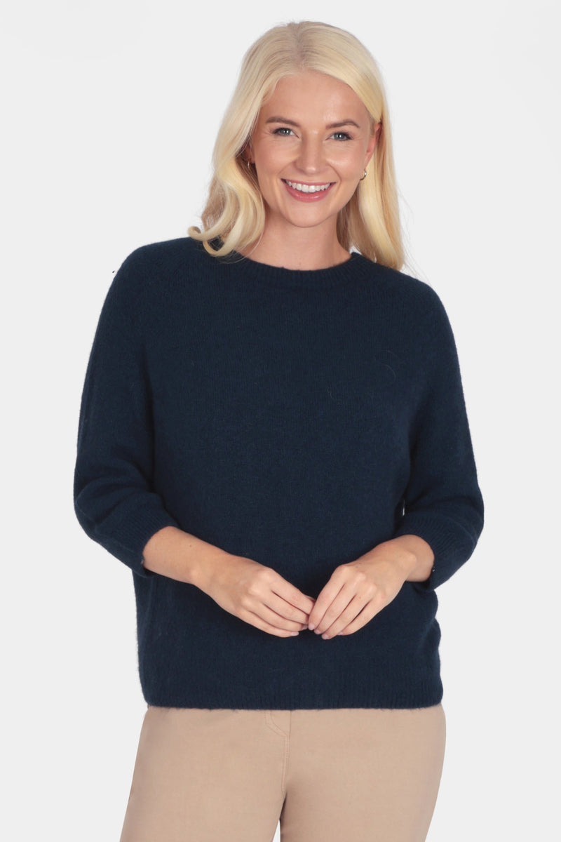 Crew 3/4 Sleeve Alpaca Jumper