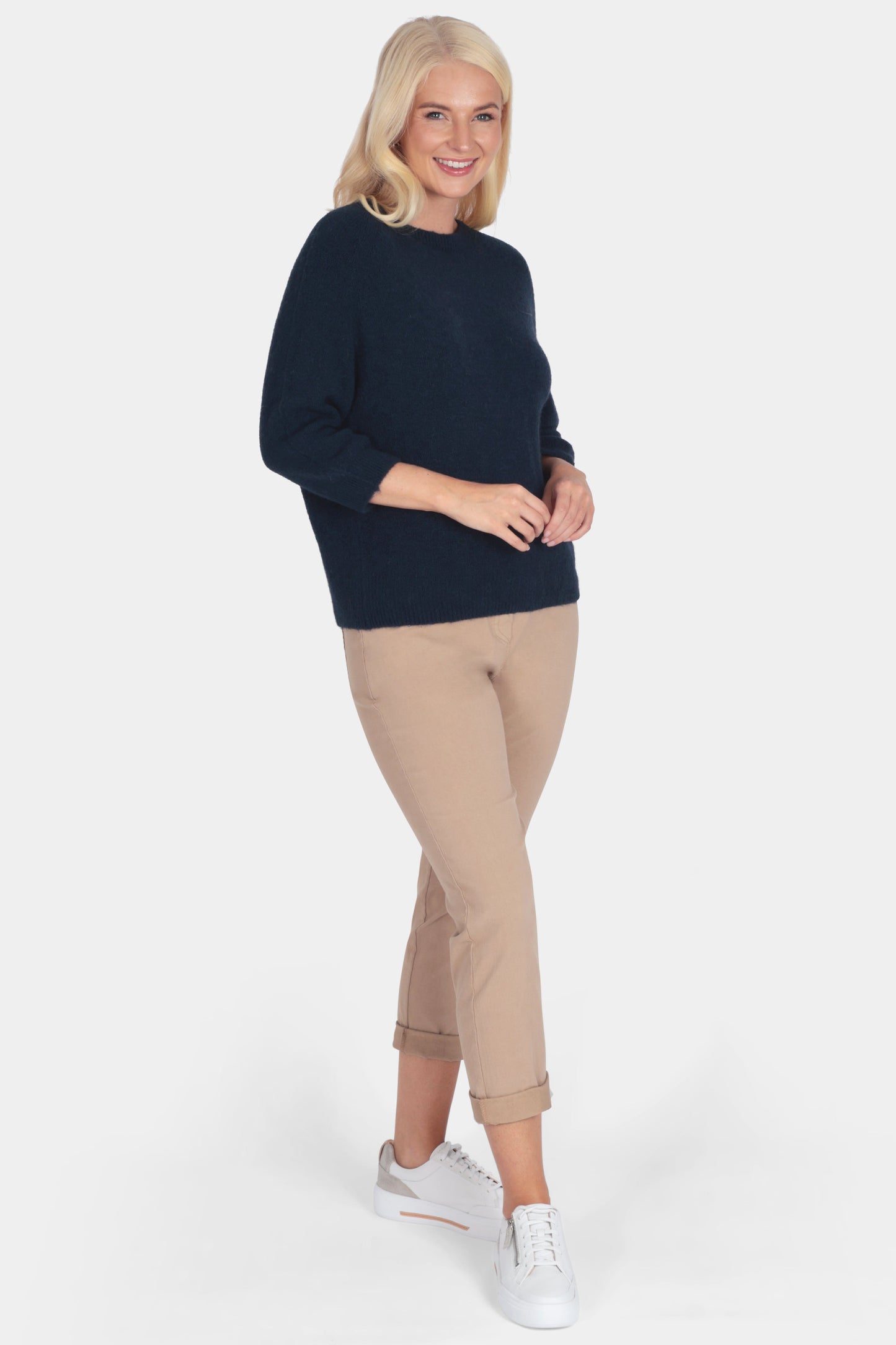 Crew 3/4 Sleeve Alpaca Jumper