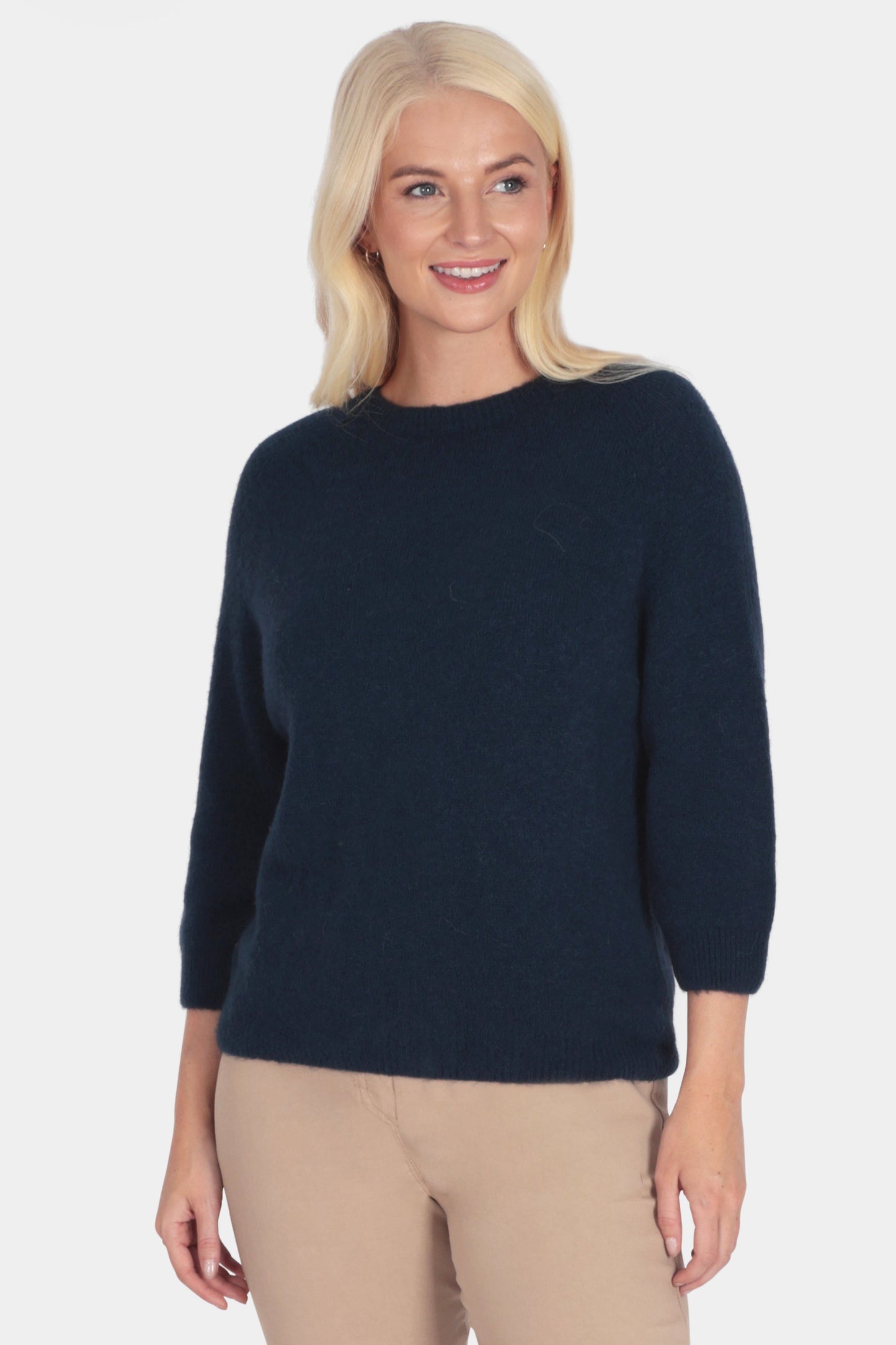 Crew 3/4 Sleeve Alpaca Jumper