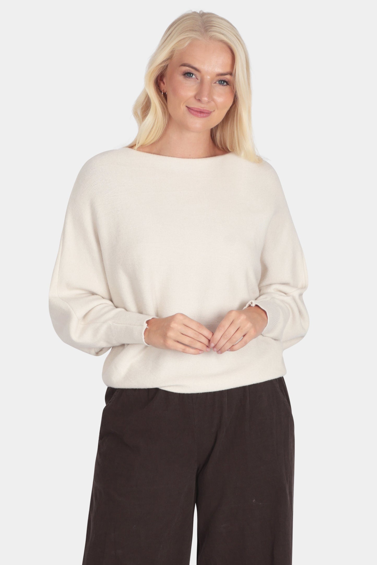 Cloud Two Slash Neck Batwing Jumper