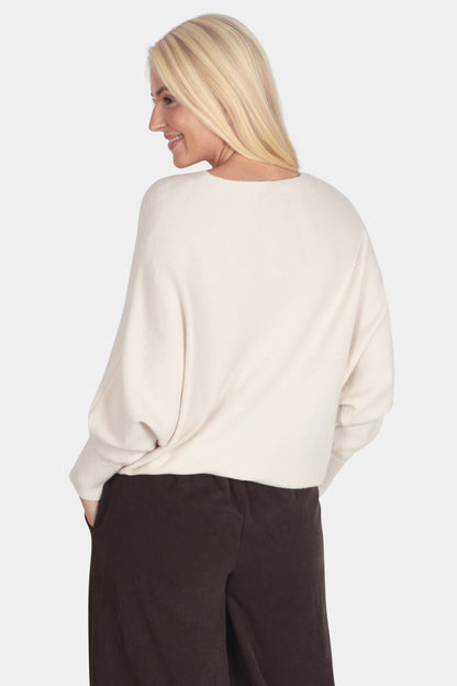 Cloud Two Slash Neck Batwing Jumper