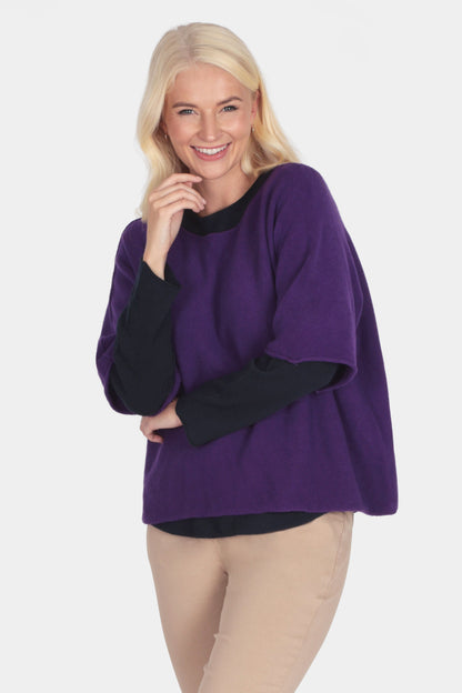 Cloud Two Round Neck 3/4 Sleeve Crop
