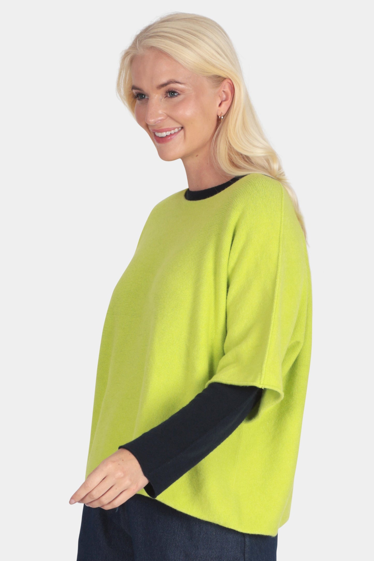Cloud Two Round Neck 3/4 Sleeve Crop