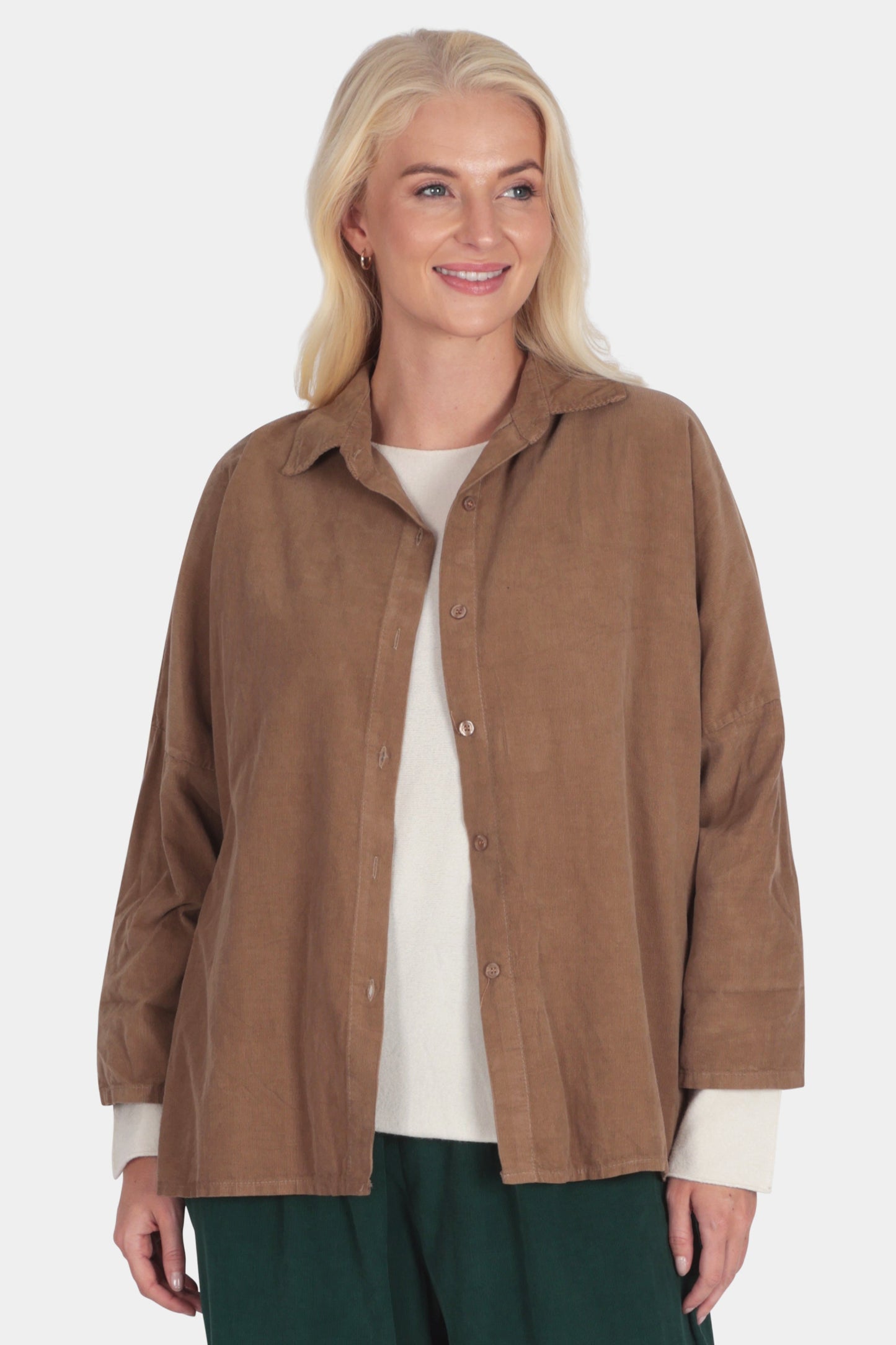 Cotton Corduroy Buttun-Up Shirt