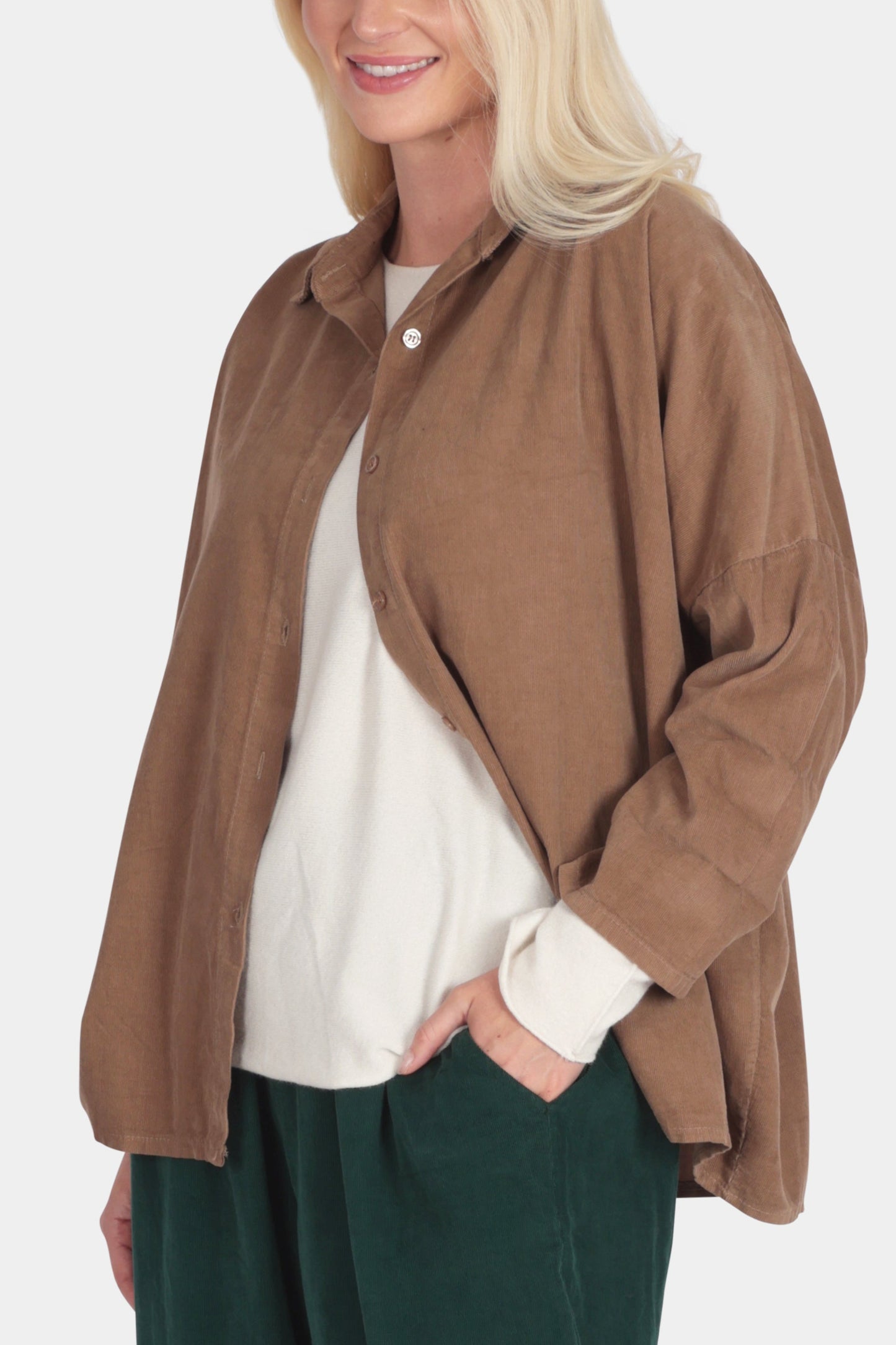 Cotton Corduroy Buttun-Up Shirt