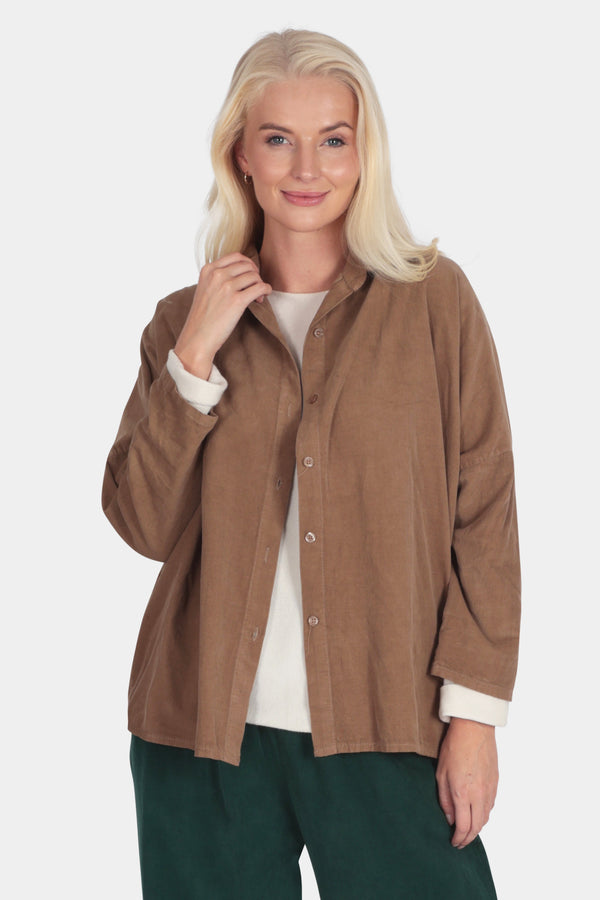 Cotton Corduroy Button-Up Shirt