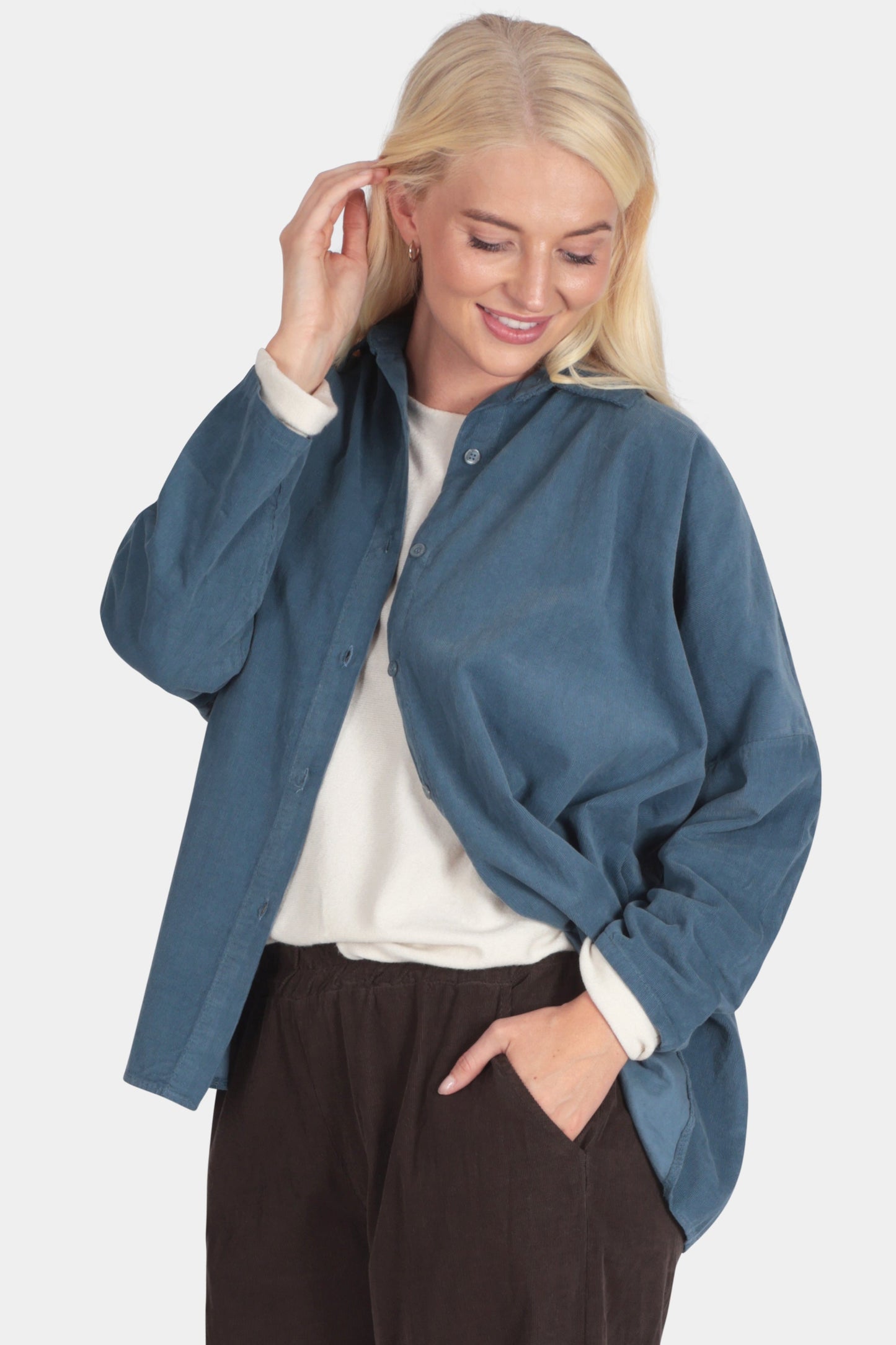 Cotton Corduroy Buttun-Up Shirt