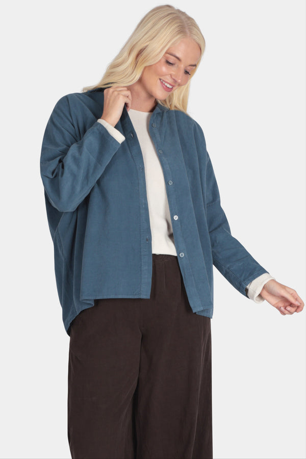 Cotton Corduroy Button-Up Shirt