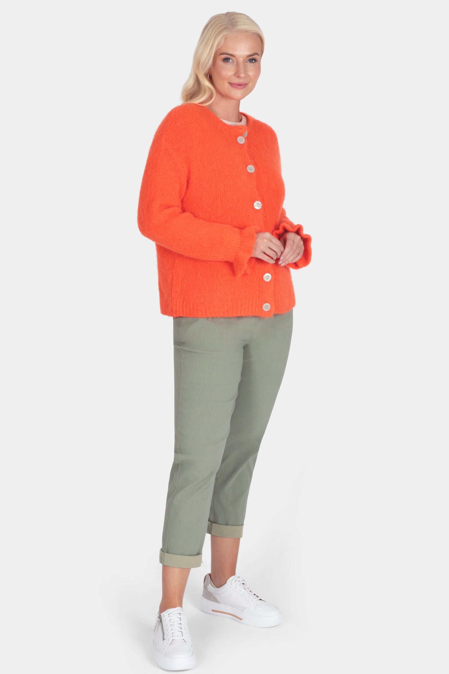 Fluffy Alpaca Frill Cuff Cardigan