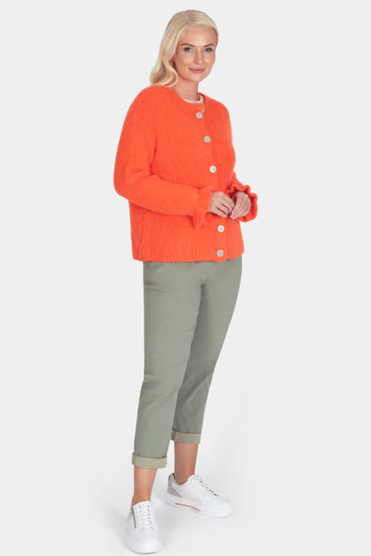 Fluffy Alpaca Frill Cuff Cardigan