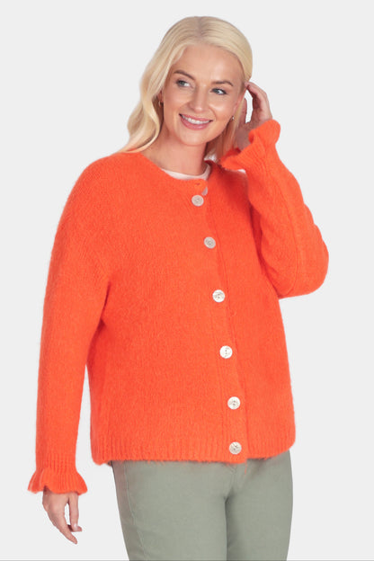 Fluffy Alpaca Frill Cuff Cardigan