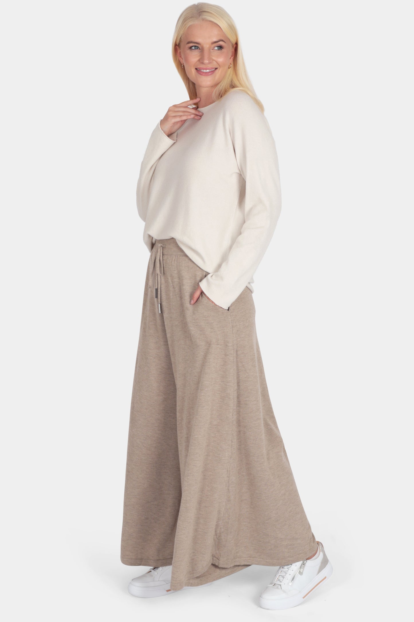 Italian Knitted Wide Leg Trousers