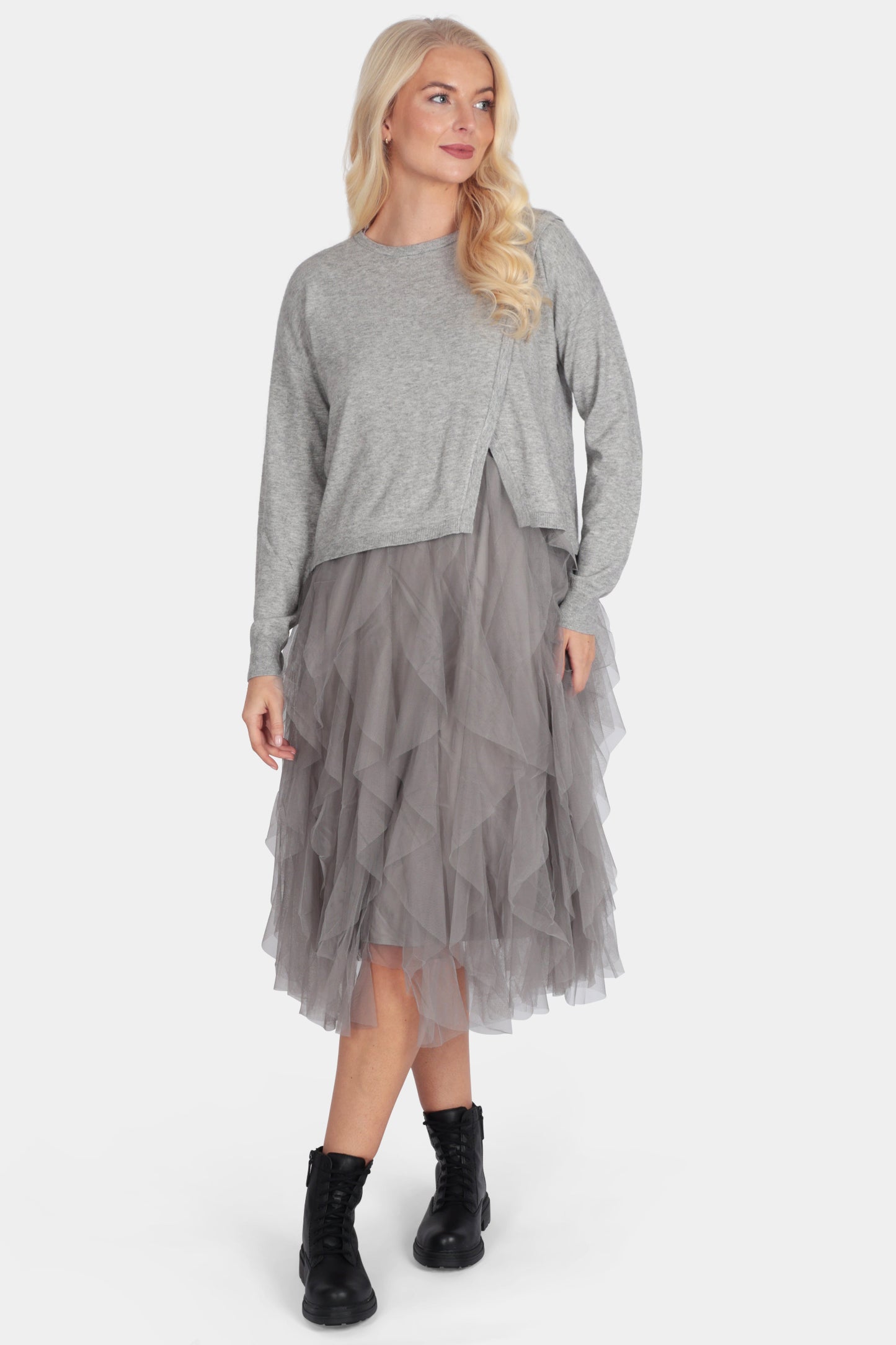 Mila Split Side Crop Dress Set