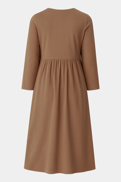 Cotton Corduroy Round Neck Dress